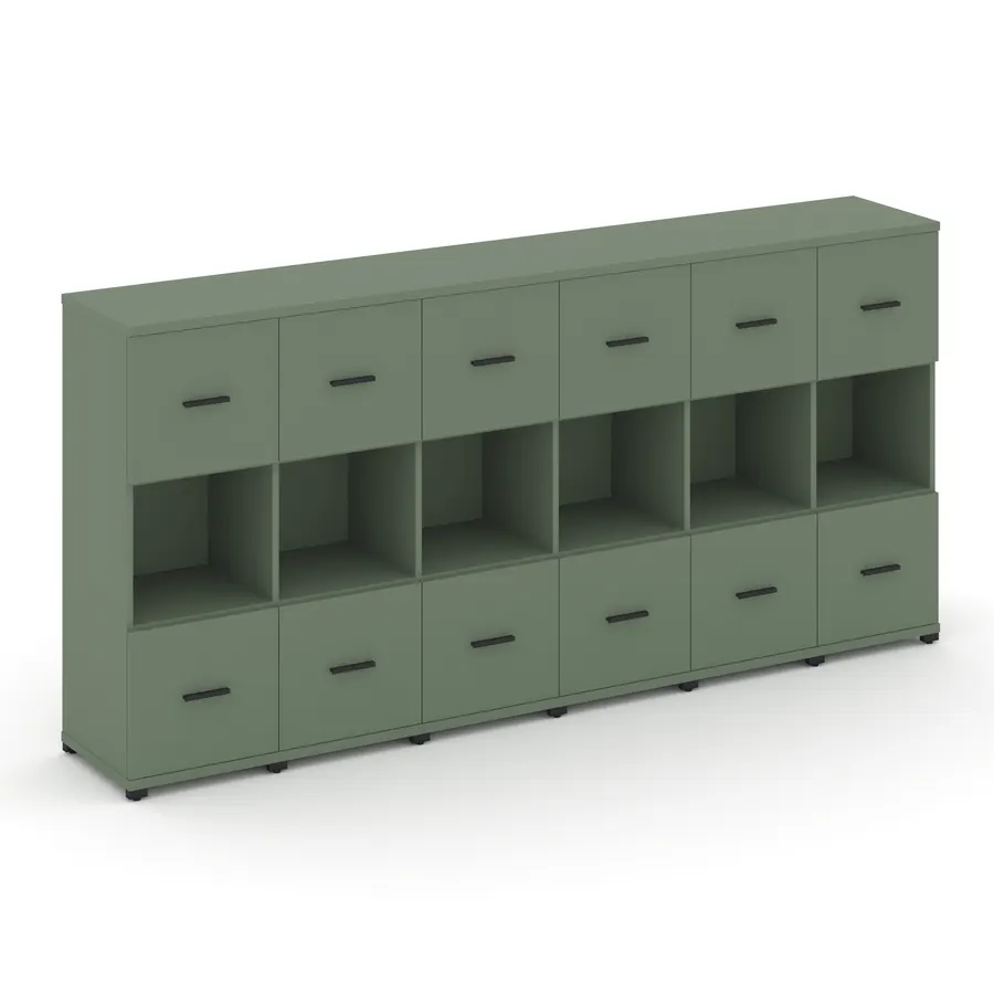 Концепт Шкаф 6 узких секций, 3 ниши CN.STU-365 W 2500*420*
