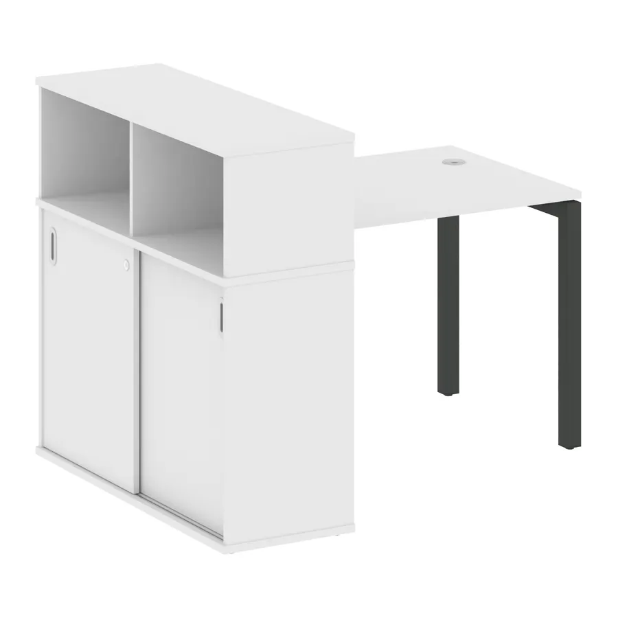 Метал Систем Куатро Стол письменный с шкафом-купе на П-образном м/к 50БП.РС-СШК-3.1 Т