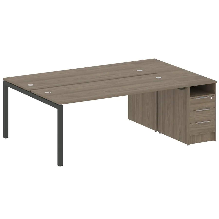 Метал Систем Куатро Рабочая станция с тумбой на П-образном м/к 50БП.РС-СТП-2.5