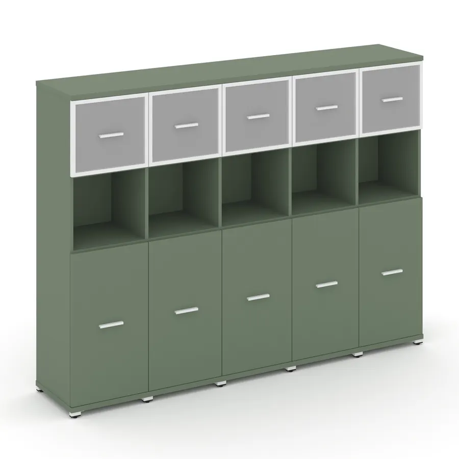 Концепт Шкаф 5 узких секций, 4 ниши CN.STU-455 RMW W
