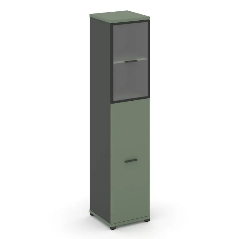 Концепт Шкаф 1 узкая секция, 5 ниш CN.STU.E-515 RPW W Дуб Винченцо/Белый Бриллиант/Металл Белый/Проз
